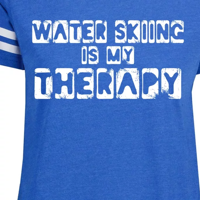 Water Skiing Is My Therapy Water Skiing Water Skier Gift Enza Ladies Jersey Football T-Shirt