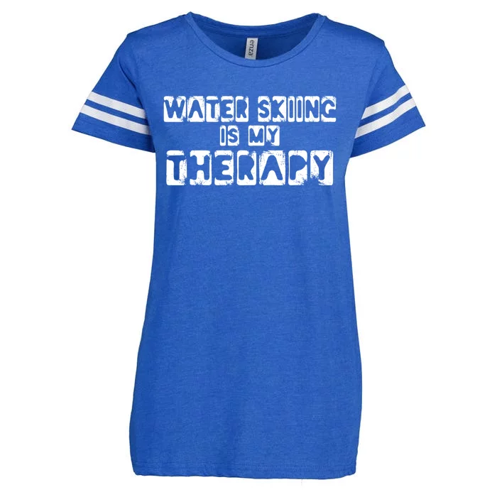 Water Skiing Is My Therapy Water Skiing Water Skier Gift Enza Ladies Jersey Football T-Shirt