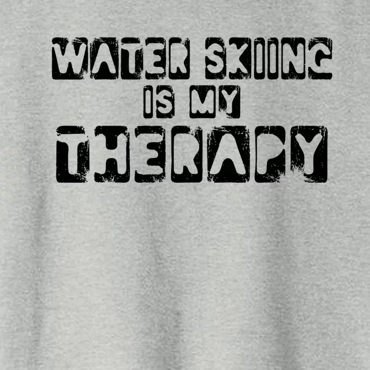 Water Skiing Is My Therapy Water Skiing Water Skier Gift Women's Crop Top Tee