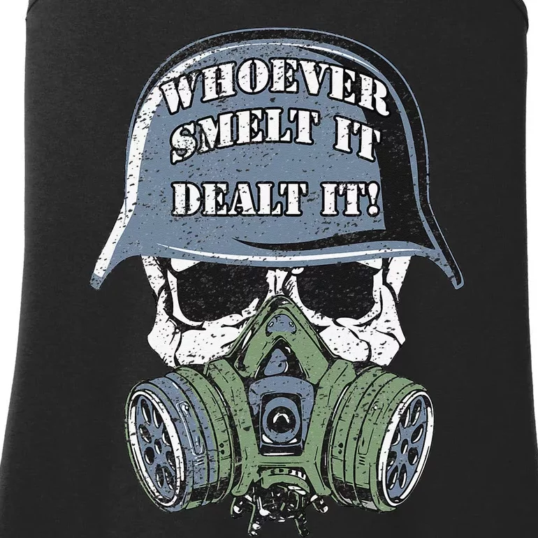 Whoever Smelt It Dealt It! Distressed Look By Yoraytees Ladies Essential Tank