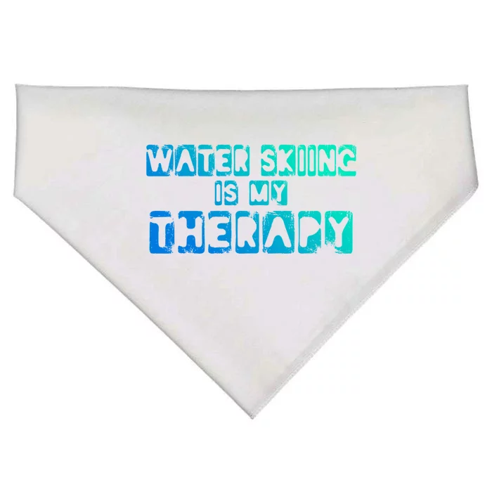 Water Skiing Is My Therapy Water Skiing Water Skier Gift USA-Made Doggie Bandana