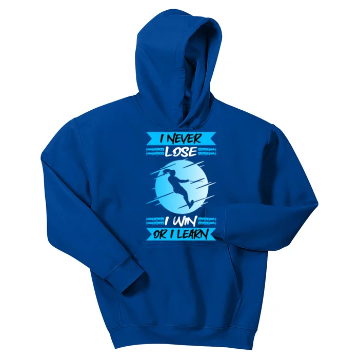 Water Ski I Never Lose I Win Or I Learn Water Skiing Great Gift Kids Hoodie