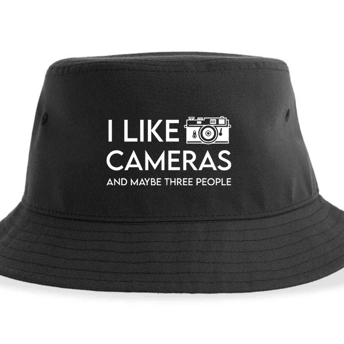 Wayne Setser I Like To Cameras And Maybe Three People Sustainable Bucket Hat