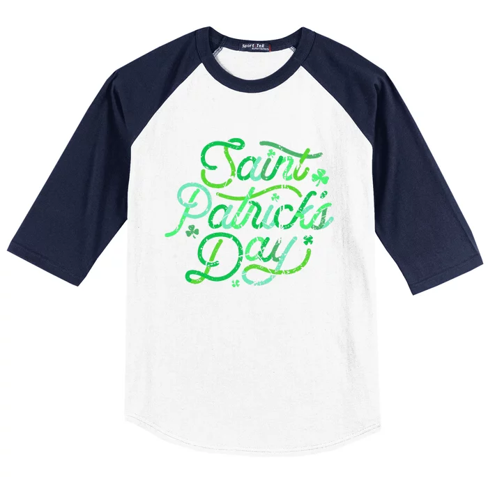 Women Shamrock Irish Culture Saint Patrick's Day Paddy Baseball Sleeve Shirt