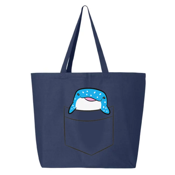 Whale Shark In The Pocket Ocean Animal Pocket Whale Shark 25L Jumbo Tote