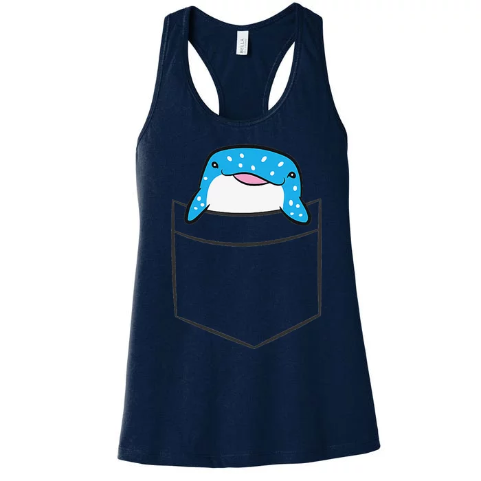 Whale Shark In The Pocket Ocean Animal Pocket Whale Shark Women's Racerback Tank