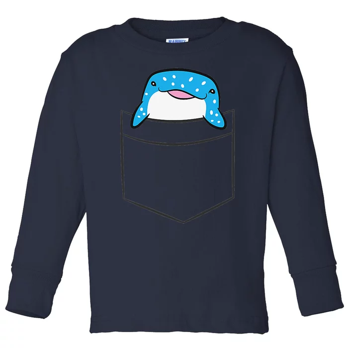 Whale Shark In The Pocket Ocean Animal Pocket Whale Shark Toddler Long Sleeve Shirt