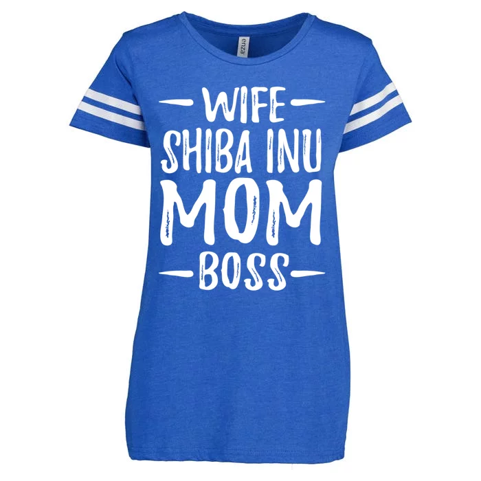 Wife Shiba Inu Mom Boss Funny Dog Mom Gift Idea Gift Enza Ladies Jersey Football T-Shirt