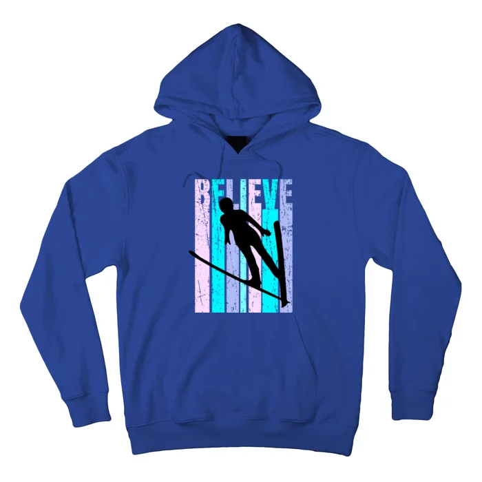 Wo Ski Jumping Jump Female Skier Skiing Cool Gift Hoodie