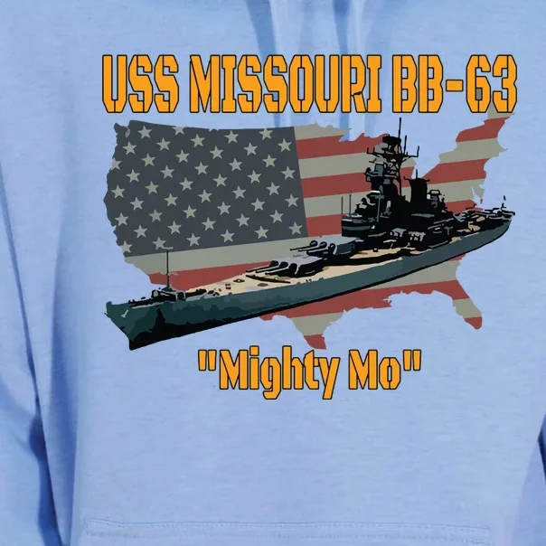 Ww2 Ship Korean War Uss Missouri Battleship Bb63 Veterans Unisex Surf Hoodie