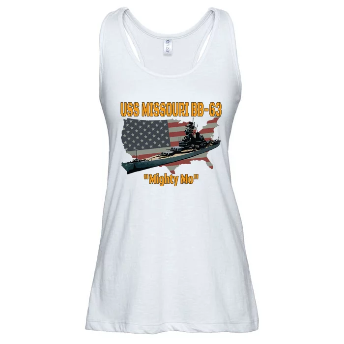 Ww2 Ship Korean War Uss Missouri Battleship Bb63 Veterans Ladies Essential Flowy Tank