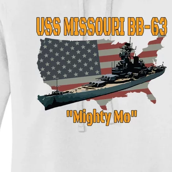 Ww2 Ship Korean War Uss Missouri Battleship Bb63 Veterans Women's Pullover Hoodie