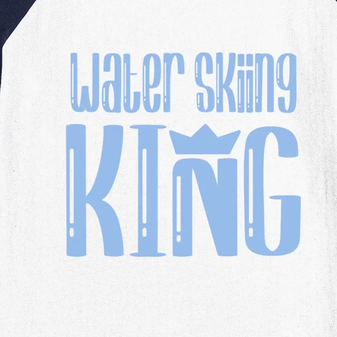 Water Skiing King Funny Water Skiing Gift For Skier Baseball Sleeve Shirt