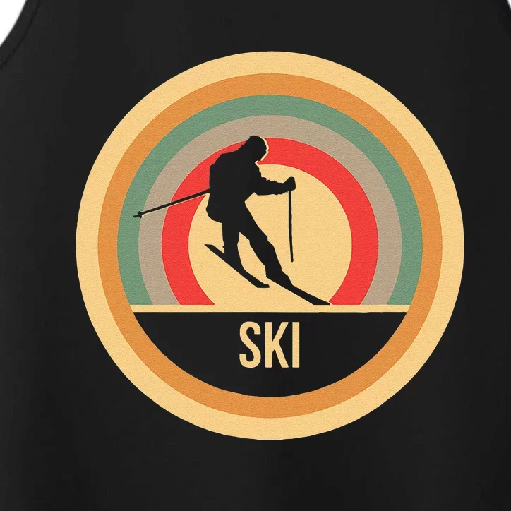 Water Ski Lover Gift Waterski Love Retro Skiing Performance Tank