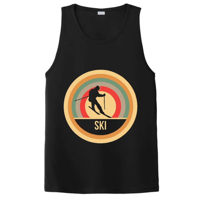 Water Ski Lover Gift Waterski Love Retro Skiing Performance Tank