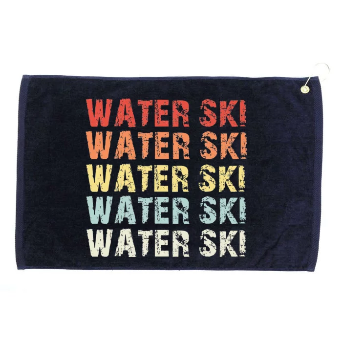 Water Ski Lover Gift Waterski Love Retro Skiing Grommeted Golf Towel