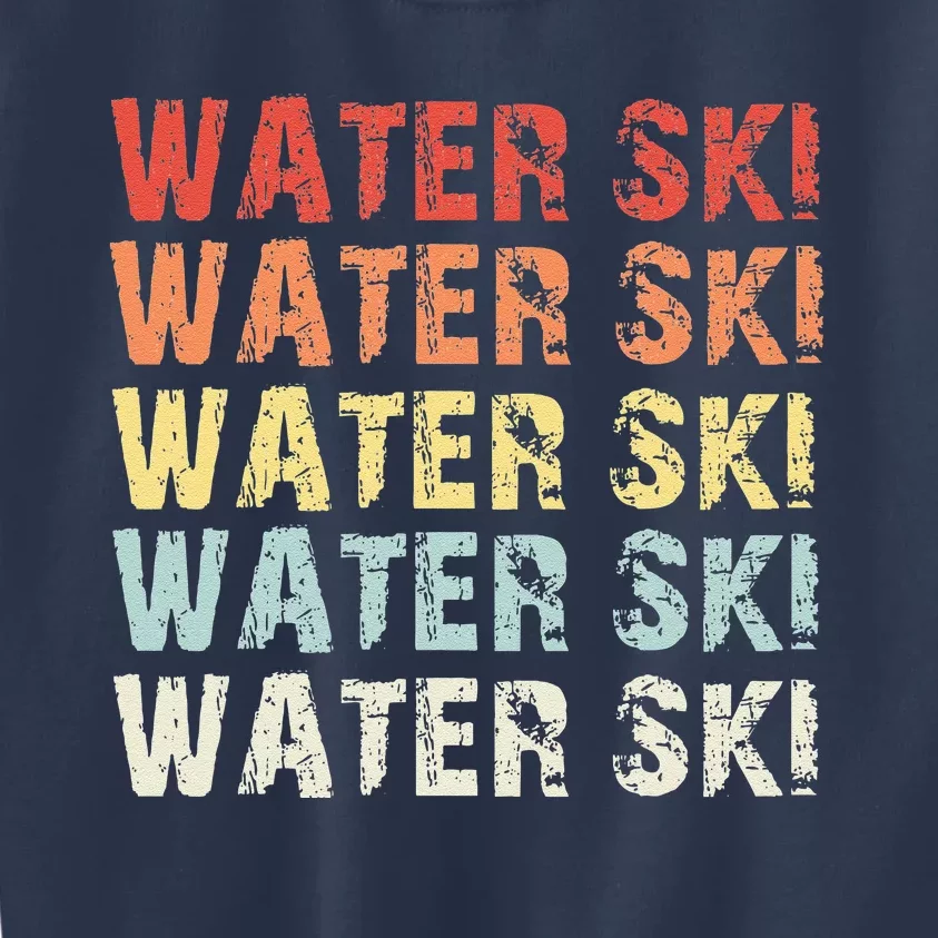 Water Ski Lover Gift Waterski Love Retro Skiing Kids Sweatshirt