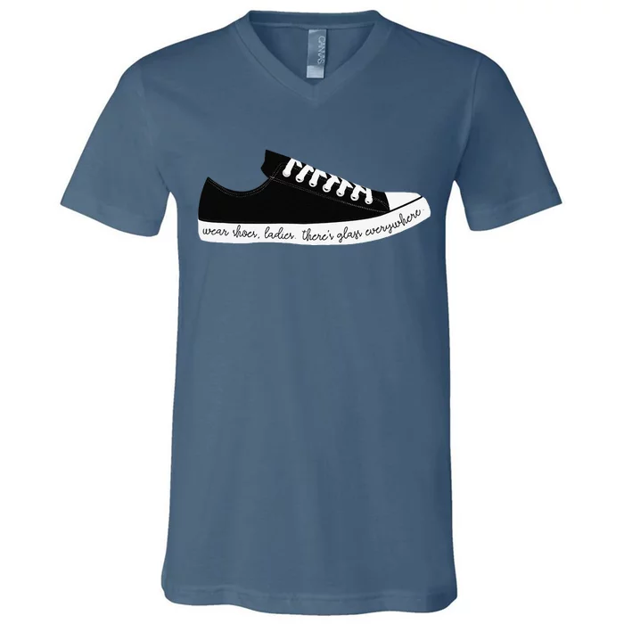 Wear Shoes Ladies ThereS Glass Everywhere V-Neck T-Shirt