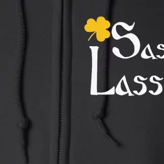 Womens Sassy Lassie Cute Women's St. Patrick's Day Full Zip Hoodie