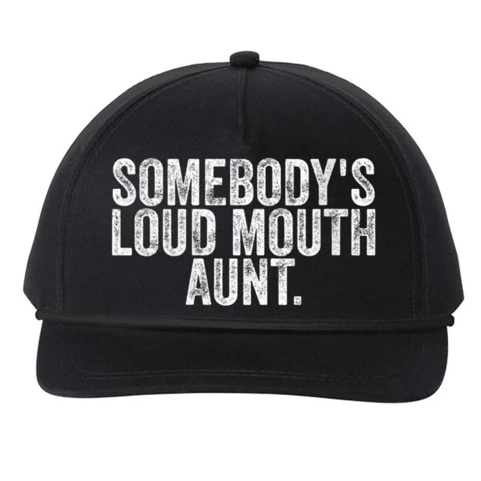 Womens Somebody's Loudmouth Aunt Funny Vintage Saying Snapback Five-Panel Rope Hat