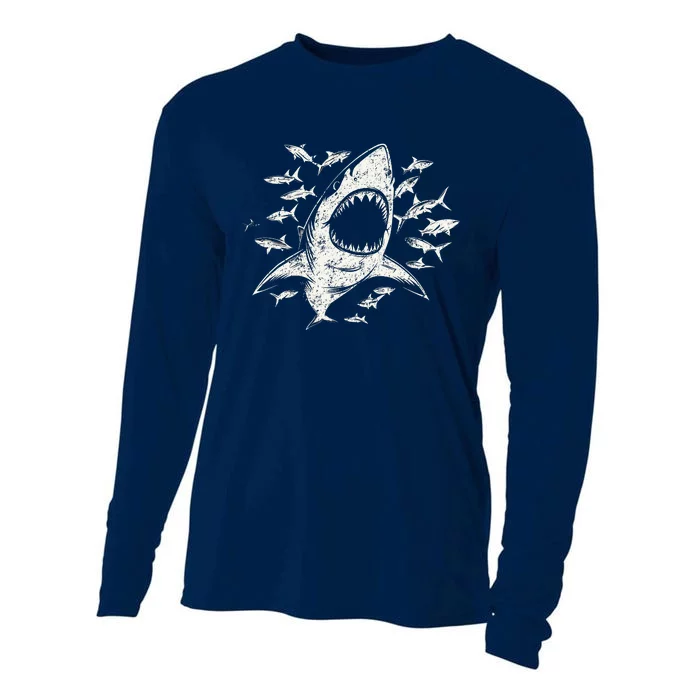 White Shark Lover Marine Biology Animal Science Cooling Performance Long Sleeve Crew