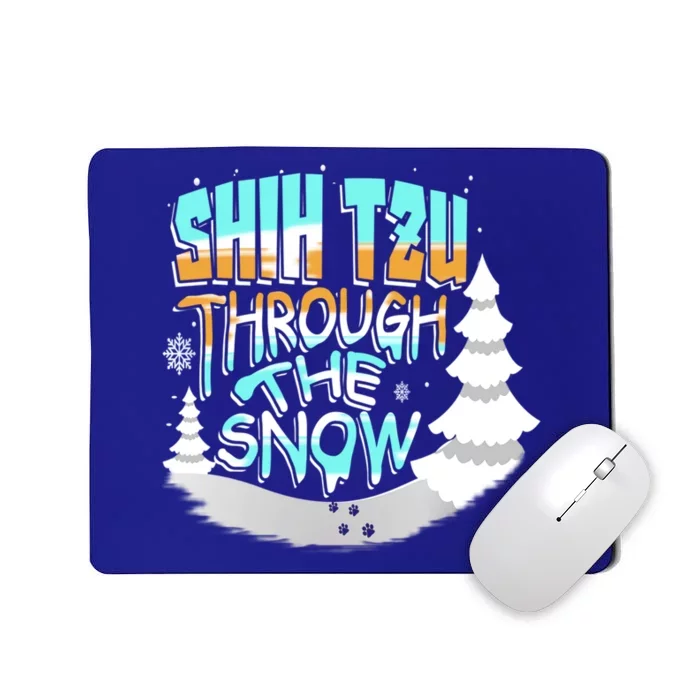 Winter ShihTzu Lover Shih Tzu Through The Snow Christmas Funny Gift Mousepad