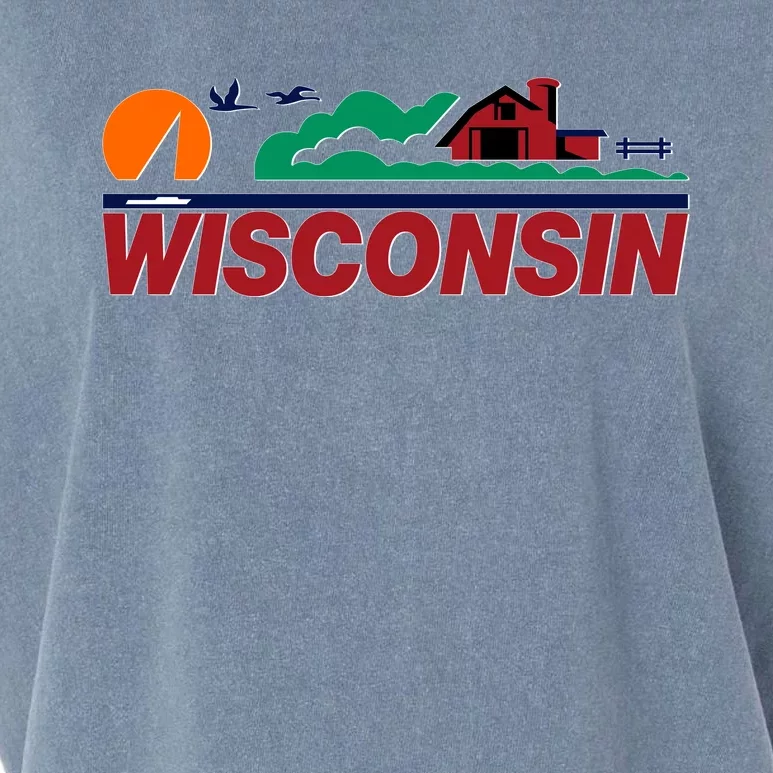 Wisconsin State License Plate Garment-Dyed Women's Muscle Tee