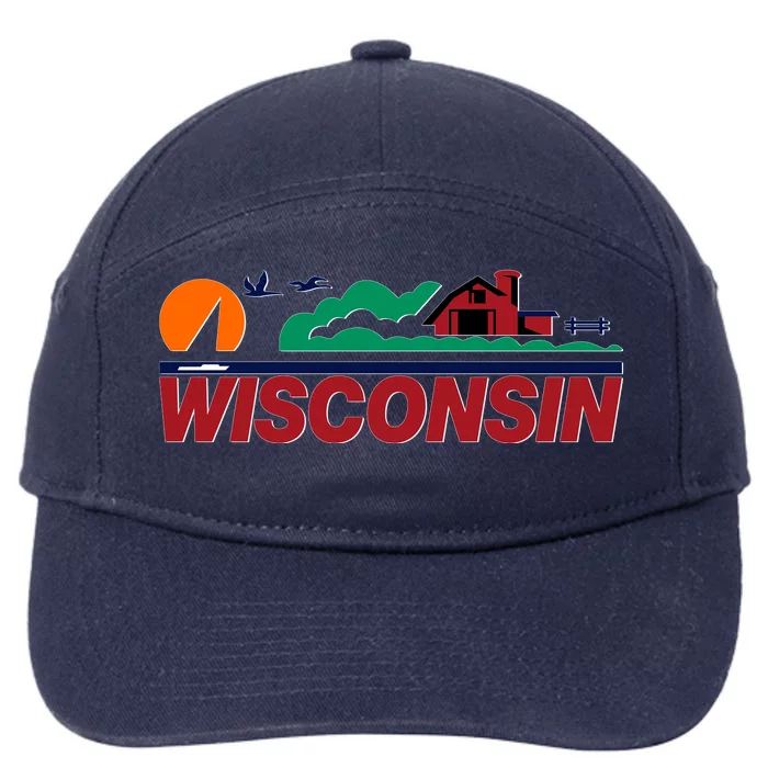 Wisconsin State License Plate 7-Panel Snapback Hat