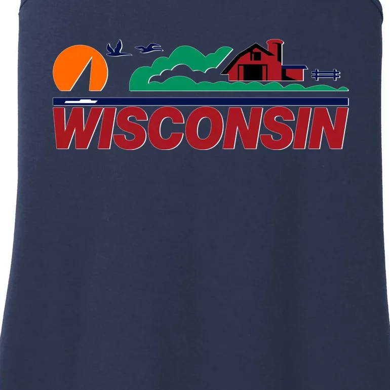 Wisconsin State License Plate Ladies Essential Tank