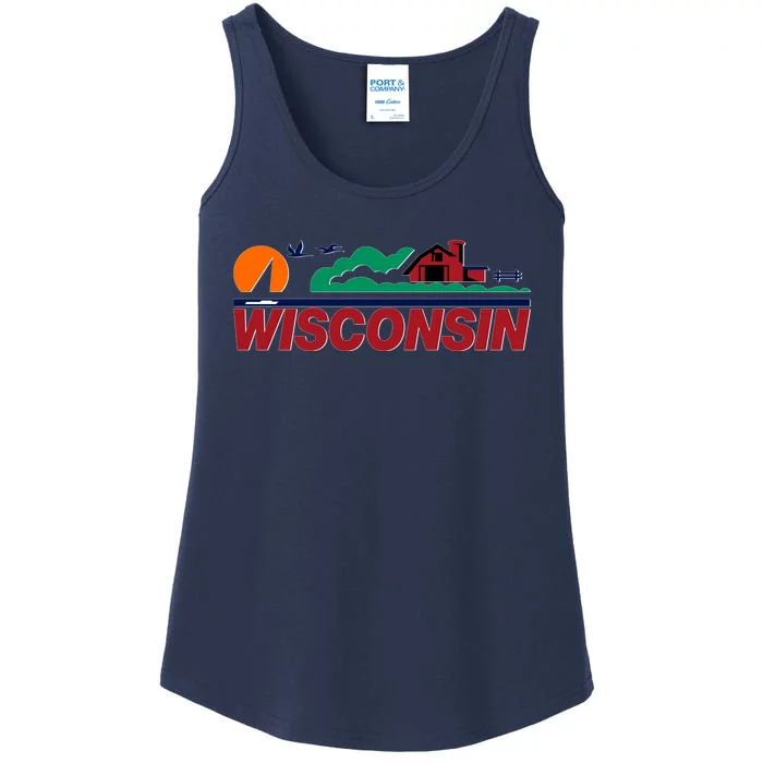 Wisconsin State License Plate Ladies Essential Tank