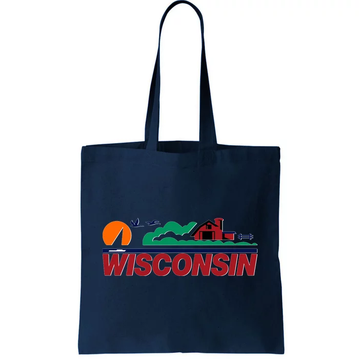 Wisconsin State License Plate Tote Bag