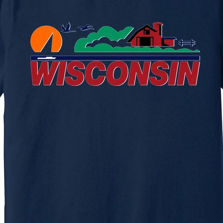 Wisconsin State License Plate Premium T-Shirt