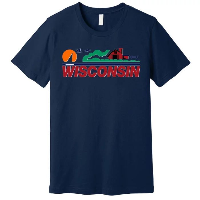 Wisconsin State License Plate Premium T-Shirt