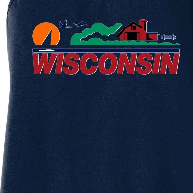 Wisconsin State License Plate Women's Racerback Tank