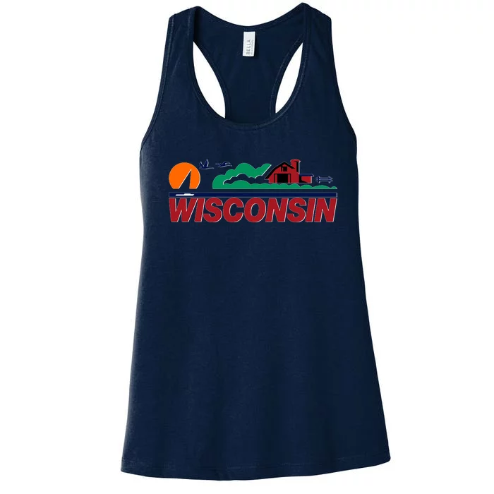 Wisconsin State License Plate Women's Racerback Tank