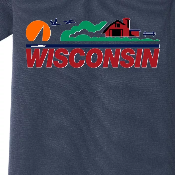 Wisconsin State License Plate Baby Bodysuit