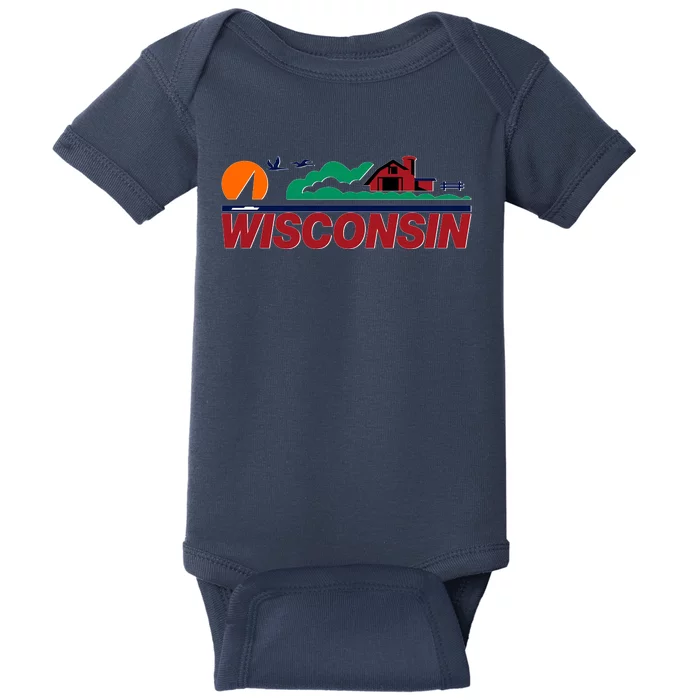 Wisconsin State License Plate Baby Bodysuit