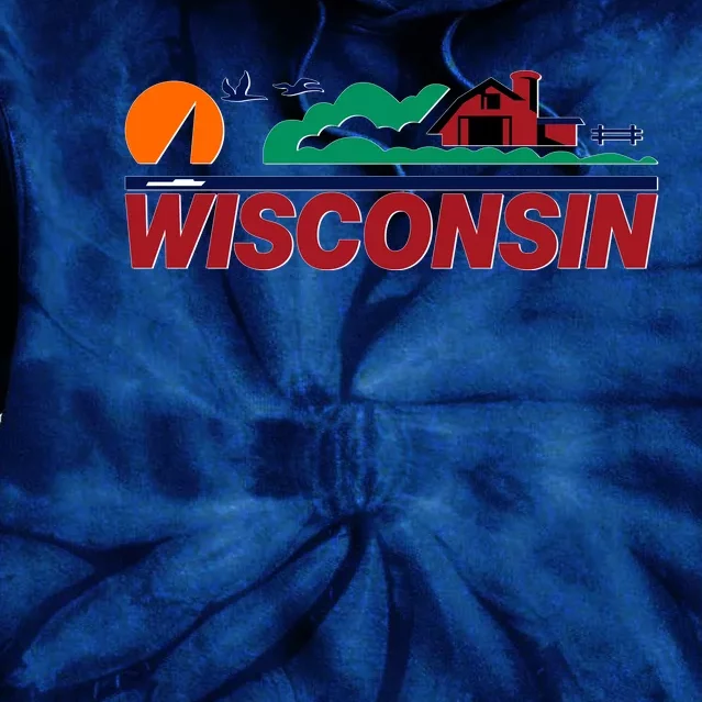 Wisconsin State License Plate Tie Dye Hoodie