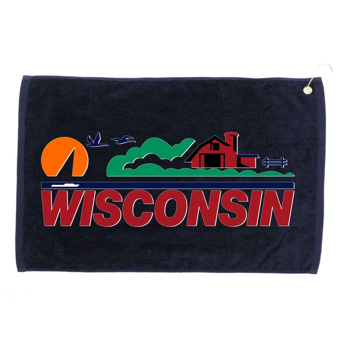 Wisconsin State License Plate Grommeted Golf Towel