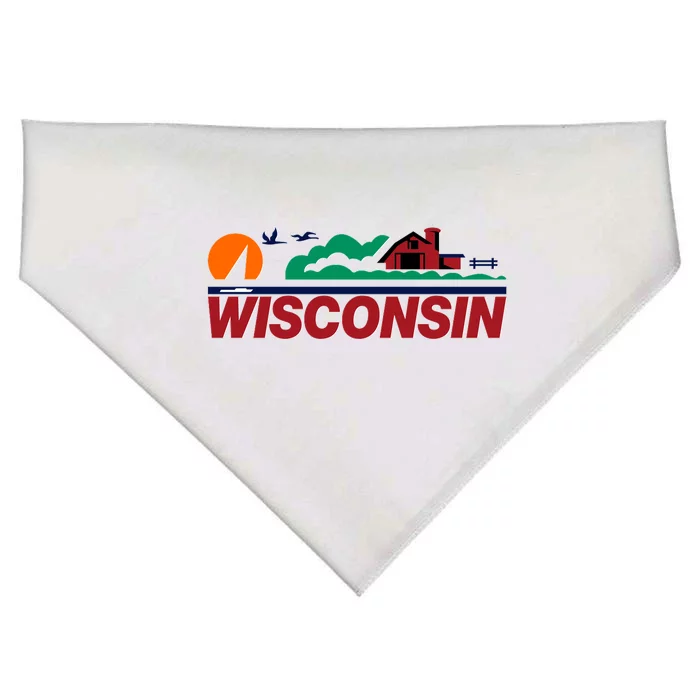 Wisconsin State License Plate USA-Made Doggie Bandana