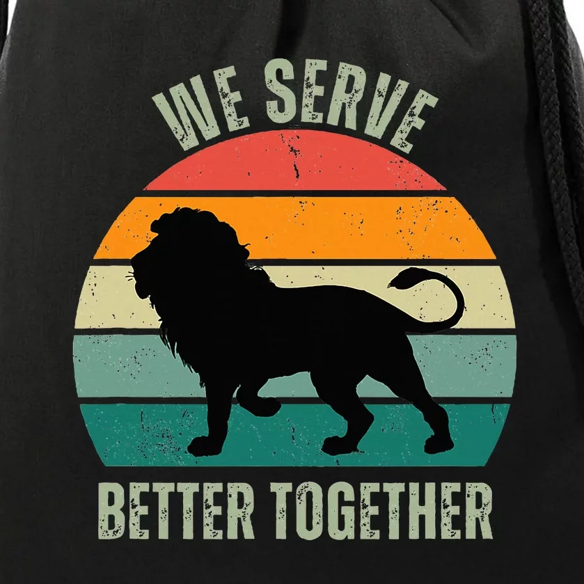 We Serve Lions Clubs International Essential Drawstring Bag