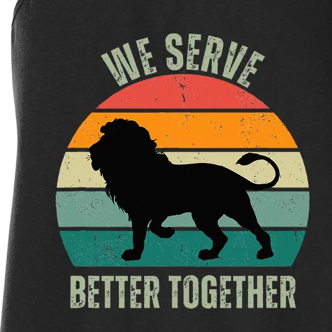 We Serve Lions Clubs International Essential Women's Racerback Tank