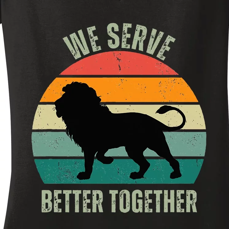 We Serve Lions Clubs International Essential Women's V-Neck T-Shirt