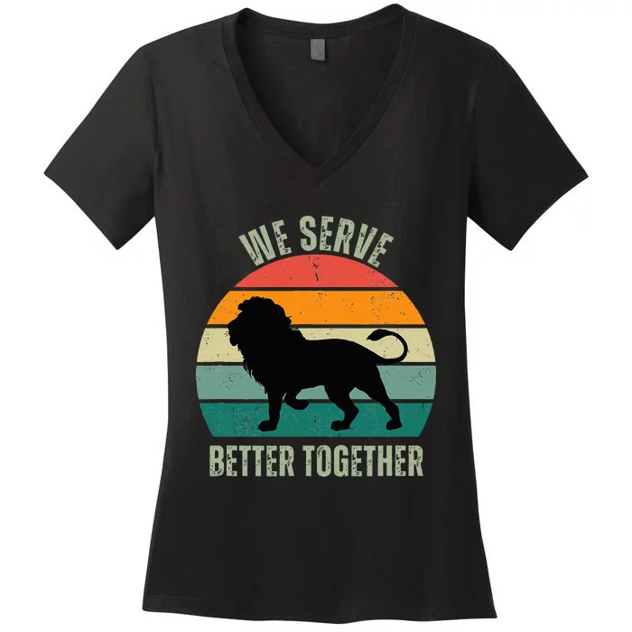 We Serve Lions Clubs International Essential Women's V-Neck T-Shirt