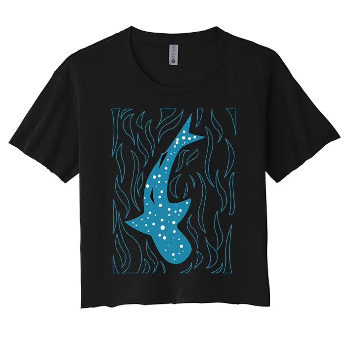 Whale Shark Lover Filter Feeder Fish Colossal Sea Animal Women's Crop Top Tee