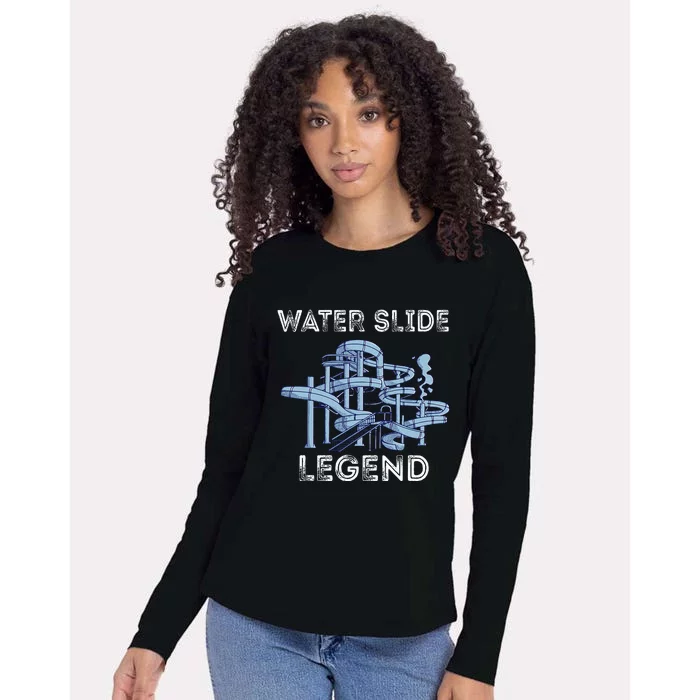 Water Slide Legend Aqua Park Swimming Water Slide Lover Womens Cotton Relaxed Long Sleeve T-Shirt