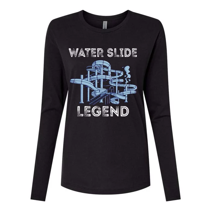 Water Slide Legend Aqua Park Swimming Water Slide Lover Womens Cotton Relaxed Long Sleeve T-Shirt