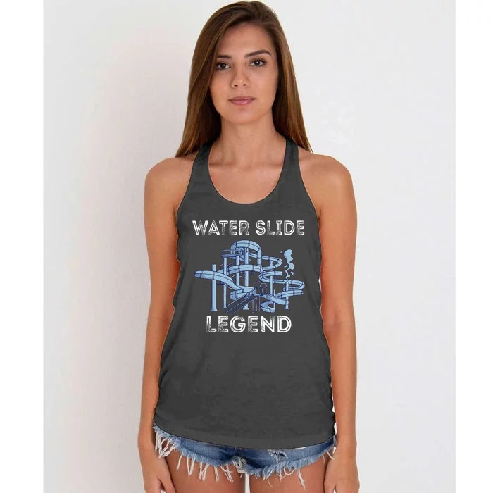 Water Slide Legend Aqua Park Swimming Water Slide Lover Women's Knotted Racerback Tank