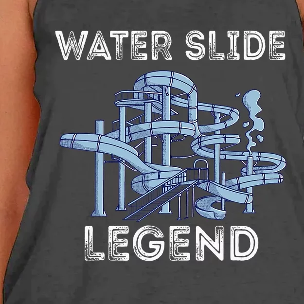 Water Slide Legend Aqua Park Swimming Water Slide Lover Women's Knotted Racerback Tank