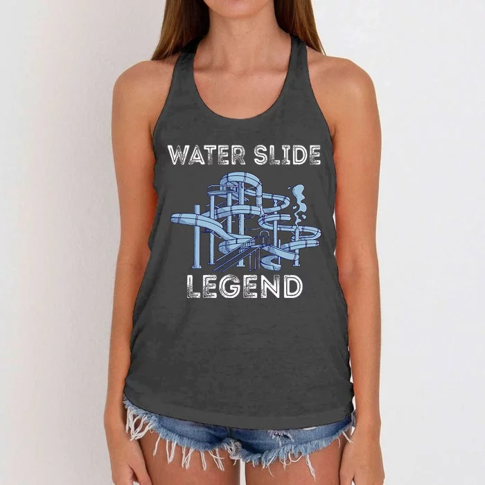 Water Slide Legend Aqua Park Swimming Water Slide Lover Women's Knotted Racerback Tank